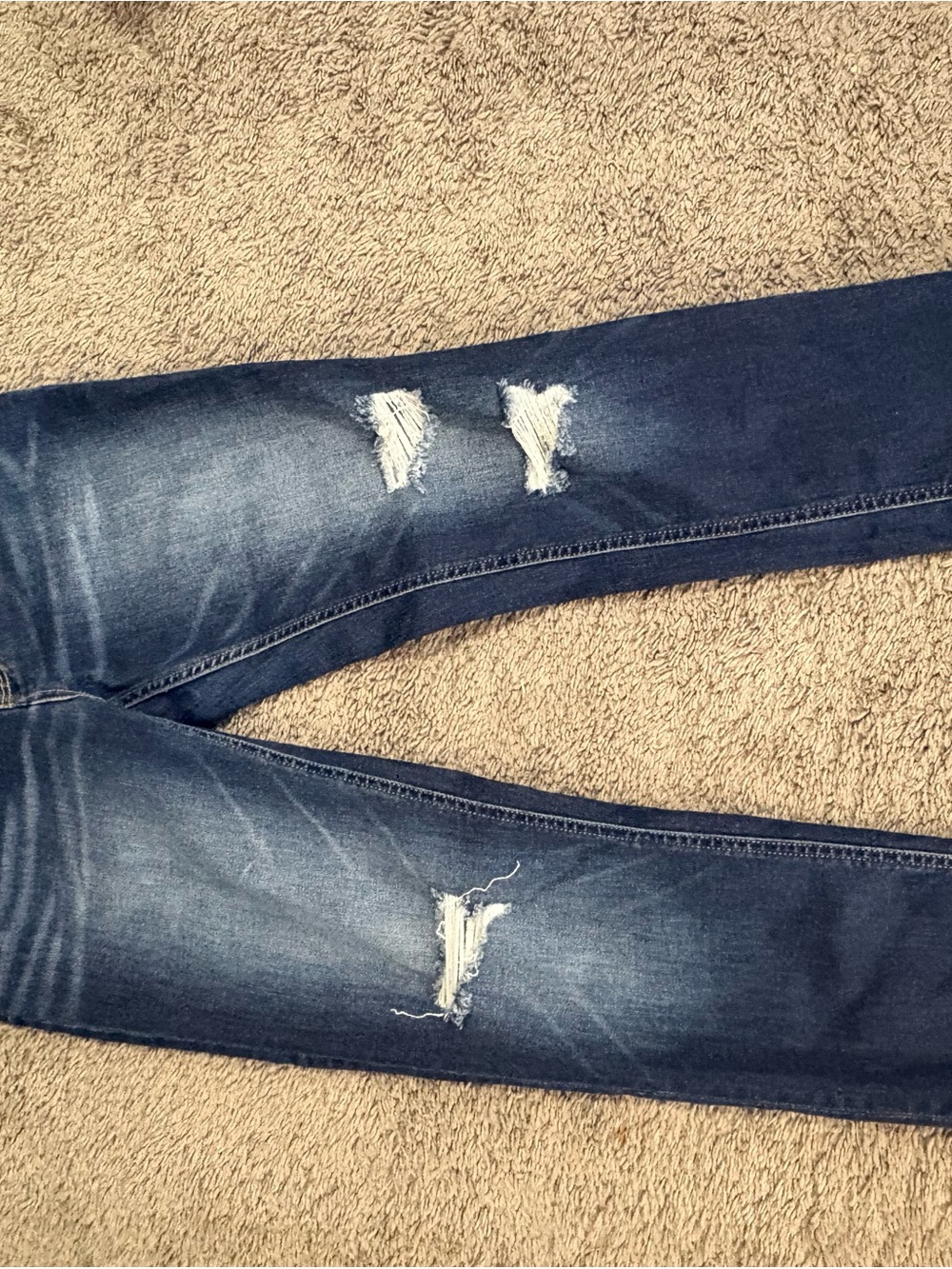 BKE Women's Skinny Jeans - Dark Blue Distressed